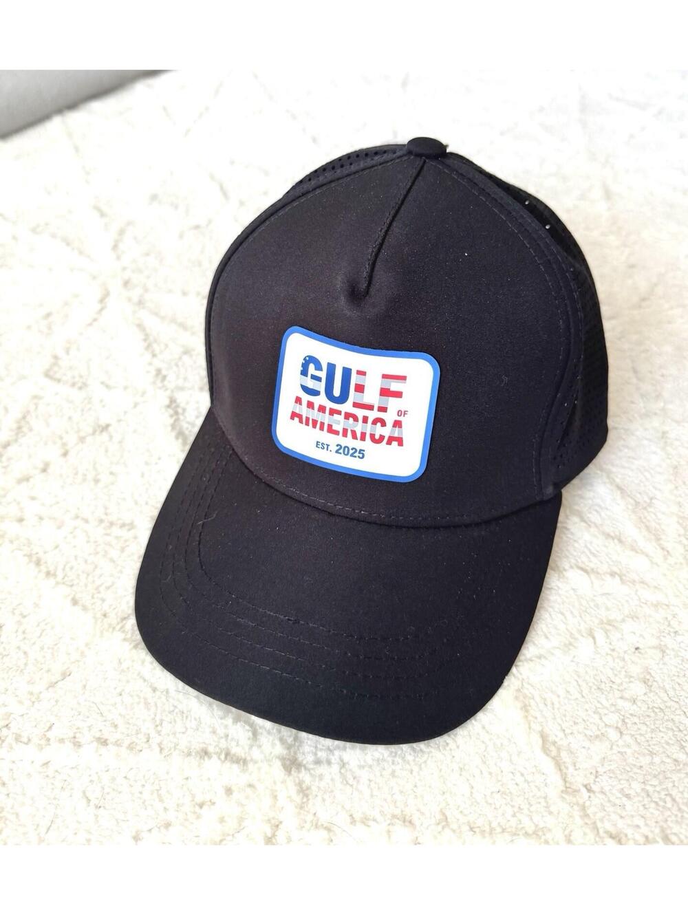 Gulf of America Trucker Hat Black Mesh Snapback Cap Patriotic USA NWT